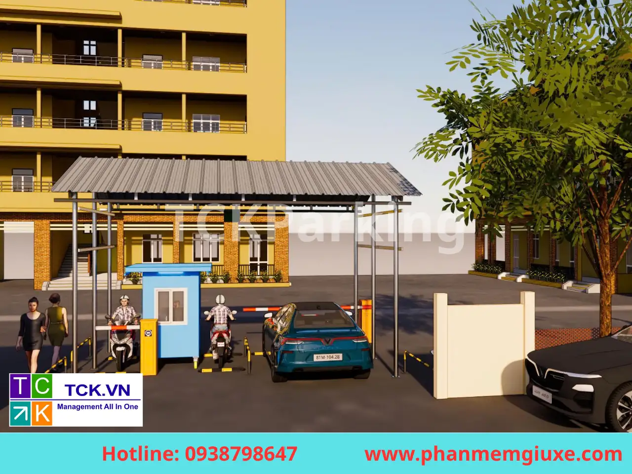 Hệ Thống Kiểm Soát Xe Thu Phí bệnh viện mô hình 3D