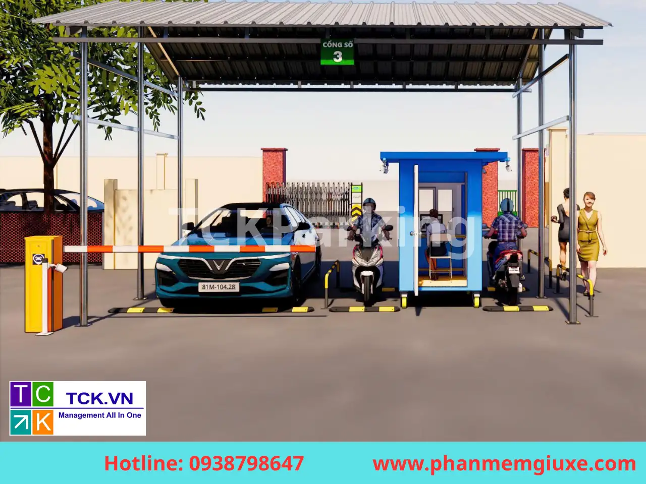 hệ thống giữ xe thông minh mô hình 3D thu phí giữ xe trong bệnh viện