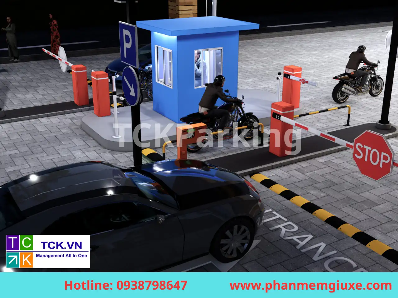 mô hình 3D hệ thống giữ xe thông minh ra vào tự động