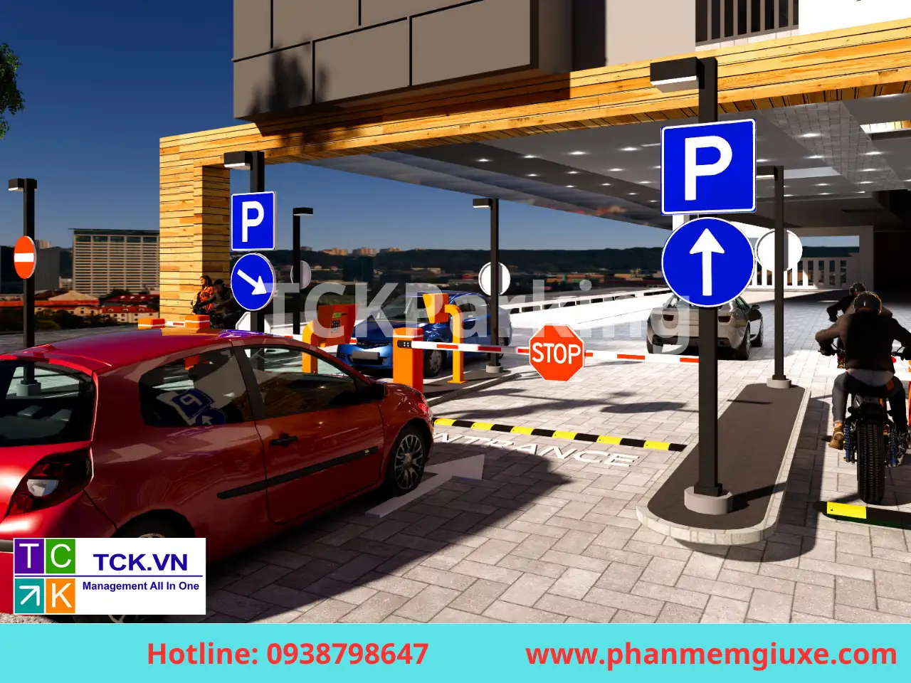 mô hình 3d hệ thống giữ xe thông minh tự động